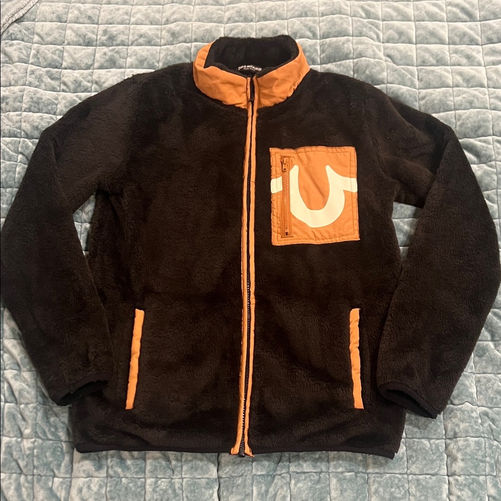 True Religion Kids Black and Brown Sherpa Jacket